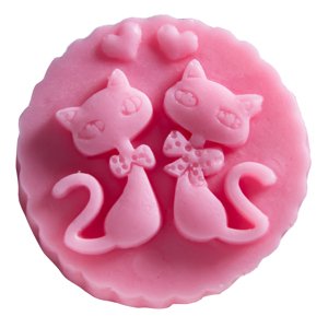 Happy Soaps - Dvě kočky v medailonku  Glycerinové mýdlo 100 g